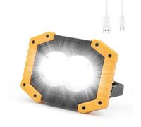 flintronic Rechargeable LED Work Light, 10W Portable COB Floodlight Waterproof Camping Lights, 3 Modes 2000LM Security Lights Outdoor for Garage Hiking Fishing Emergency (Batteries Included)