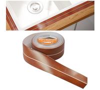 flintronic Rodapiés Autoadhesivo Flexible, 5m【19 * 19mm】 Perfil PVC, Rodapie de Acabado Rodapiés Flexible Cinta Autoadhesiva para Cocina y Baño(Marrón vetas de madera)