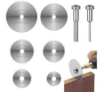 Flintronic Rotary Drill Saw Blades, 8PCS HSS Circular Saw Disc Wheel Cutting Blades with 1/8" Hex Shank, Saw Blades for Drill Rotary Tools, Suitable for Wood, PVC, Plastic, Soft Metal (Silver)