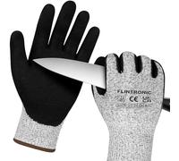 flintronic Safety Work Gloves, Nitrile Coated Gloves, Non-Slip Work Handling-gloves, Firm Grip Protective Working Glove for Gardening, Builders, General Duty (L - Size 9, Black)