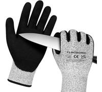 flintronic Safety Work Gloves, Nitrile Coated Gloves, Non-Slip Work Handling-gloves, Firm Grip Protective Working Glove for Gardening, Builders, General Duty (XL - Size 10, Black)