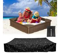 flintronic Sandbox Cover Square, Sandpit Covers Waterproof with Drawstring, Waterproof Sand Pit Cover Dustproof Protection, Oxford Cloth Sandbox Cover for Sandpit and Furniture, 200x200cm - (Black)