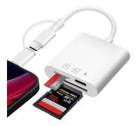 Flintronic SD Card Reader, USB C SD Card Reader for MicroSD/SD, Dual Slot SD Card Reader for iPhone iPad, Memory Card Reader, 2 in 3 SD/TF Camera Card Viewer, Simultaneous Charging and Card Reading