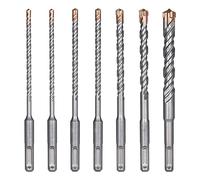 flintronic SDS-Plus Drill Bit Set, 7PCS (5mm~12mm) Cross Drill Bits, Rotary Hammer Drill for Drill Holes in Concrete, Ceramic Tile, Stone, Metal, Plastic, Dipped Bronze Cross Diamonds Pack of Seven