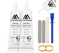 Flintronic Shoe Glue Sole Repair, Slow-Drying Transparent Super Strong Glue, Waterproof, for Sneakers, Boots, Leather Shoes, Heels - 2 x 60ml