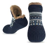 flintronic Slipper Socks for Women Men Fluffy Warm Cozy Socks, Warm Wool Lined Socks Non Slip Floor Socks for Indoor Home, 1 Pair