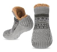 flintronic Slipper Socks for Women Men Fluffy Warm Cozy Socks, Warm Wool Lined Socks Non Slip Floor Socks for Indoor Home, 1 Pair