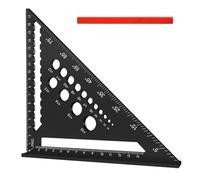 Flintronic Speed Square Set, 18cm/7inch Aluminum Alloy Triangle Ruler, Metric Woodwork Square with Carpenter Pencil* 2, Carpenters Squares for Angle Measuring Marking Drilled Hole