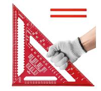 Flintronic Speed Square Set, 30cm/12inch Aluminum Alloy Triangle Ruler, Metric Woodwork Square with Carpenter Pencil* 2, Carpenters Squares for Angle Measuring Marking Drilled Hole
