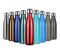 flintronic Stainless Steel Water Bottle,500ml Double Walled Vacuum Flask with Cleaning Brush, BPA Free 12 Hours Hot&Cold Sport Drink Bottle for Gym, Home, Office, Outdoor, Work