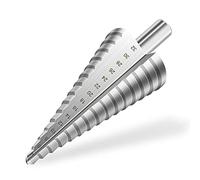 Flintronic Step Drill Set, 4mm to 32mm HSS Titanium Step Drill Bit | Steps Drills Bit, Double Slot Cone Cutting Drills for Plastic Wood Sheet Metal and Stainless Steel (Silver)