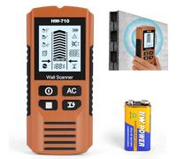 Flintronic Stud Finder Wall Scanner, 5 in 1 Electronic Stud Detector with LCD Display and Audio Alarm, Wire Detector for Wall, Wood, AC Live Wire, Metal Studs, Cable Joist Detection (Orange)