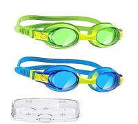 flintronic Swimming Goggles, 2 Pack UV Resist Kids Swim Goggles with Anti-Fog Waterproof Clear Lens, Quick Adjustable Strap, Swimming Goggles for Children Teens Boys Girls Age 6-14