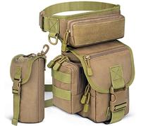 Flintronic Tactical Drop Leg Waist Bag, Multi-Purpose Waterproof Outdoor Military Hip Thigh Tool Bag Fanny Pack with Water Bottle Pouch, for Hiking Travel Motorcycling Camping Fishing