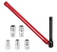 flintronic Tap Spanner, 8-13mm Adjustable Tap-Nut Spanner, Faucet Back Nut Kit, Water Taps Spanner with Changeable Wrench Socket, Suitable for Bathroom Kitchen Faucet (Red)