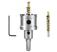 Flintronic TCT Carbide Hole Saw, 35mm Heavy Duty Tipped Hole Cutter with Pilot Drill Bit, Suitable for Hard Metal, Stainless Steel, Iron, Aluminum, Copper, Plastic