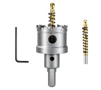 Flintronic TCT Carbide Hole Saw, 40mm Heavy Duty Tipped Hole Cutter with Pilot Drill Bit, Suitable for Hard Metal, Stainless Steel, Iron, Aluminum, Copper, Plastic