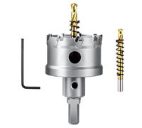 Flintronic TCT Carbide Hole Saw, 50mm Heavy Duty Tipped Hole Cutter with Pilot Drill Bit, Suitable for Hard Metal, Stainless Steel, Iron, Aluminum, Copper, Plastic