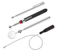flintronic Telescopic Magnetic Pick up Tool, 4 PCS Metal Extends Tool with Extra Strong Magnet and Non-slip Handle, Retractable Magnetic Wand for Picking Up Small Parts Metal Objects, Screws, Nuts