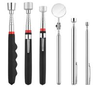 flintronic Telescopic Magnetic Pick up Tool, 6 PCS Metal Extends Tool with Extra Strong Magnet and Non-slip Handle, Retractable Magnetic Wand for Picking Up Small Parts Metal Objects, Screws, Nuts