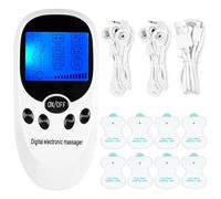 Flintronic TENS Machine, Dual Channel TENS Unit with 6 Modes,11 Intensities, 8 Pads Replacement, Rechargeable Muscle Stimulator for Muscle Strength, Pain Relief(White)