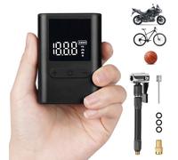 Flintronic Tiny Electric Bike Pump,100Psi Portable Bicycle Tire Pump with Digital Pressure Gauge for Presta, Schrader Valve, 500Mah,Type-C Rechargeable Tire Inflator Air Pump for Bicycles