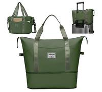 flintronic Travel Duffel Bag, Large Capacity Weekender Tote Bag with Detachable Long Strap, Dry Wet Separated Overnight Lightweight Gym Holdall Cabin Airplane for Sports