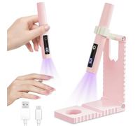 Flintronic UV Lamps for Gel Nails, UV Nail Lamp Handheld UV Light with Stand, Portable Nail Dryer Rechargeable USB Cordless with LED Screen, 2 Timers Nail Lamp for Fast Drying