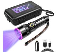 flintronic UV Torch 365nm, USB-C Rechargeable Black Light Torches, Powerful LED UV Light Torch, Ultraviolet Flashlight for Resin Curing, Pet Urine Detection, Bed Bugs
