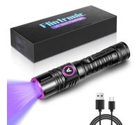 flintronic UV Torch 395nm, USB-C Rechargeable Black Light Torches, Powerful LED UV Light Torch, Ultraviolet Flashlight for Resin Curing, Pet Urine Detection, Bed Bugs