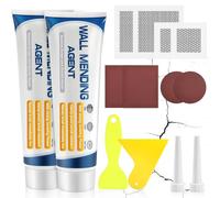 Flintronic Wall Filler Repair Kit, Wall Repairs Paste with Drywall Repair Patch, Sandpaper, Scraper, for Quick Fill of Holes, Peeling, Graffiti, Crack-Blue
