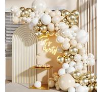 Flintronic White Gold Balloon Arch Kit, 196 PCS Latex Balloons for Platinum Birthday Party Decorations, Party Balloons in Various Sizes for Birthdays, Weddings, Gender Reveal Party