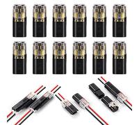 flintronic Wire Connectors, 12Pcs Quick Dual Wire Terminal Block, 2 Pin Peel-free Push-type Design Connectors, 18-22AWG Wire Quick Splice Connector Wire Crimp Terminal Wire Connector