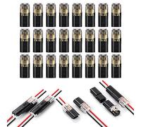 flintronic Wire Connectors, 24Pcs Quick Dual Wire Terminal Block, 2 Pin Peel-free Push-type Design Connectors, 18-22AWG Wire Quick Splice Connector Wire Crimp Terminal Wire Connector
