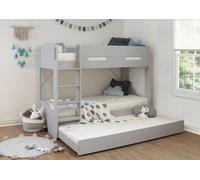 Flintshire Furniture Billie Single Bunk Bed Grey With Pull Out Trundle