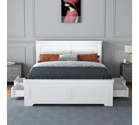 Flintshire Furniture Conway Four Drawer 5ft King size White Storage Bed Frame - 5ft - Pine/MDF - White