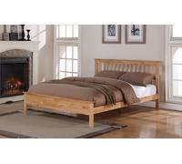 Flintshire Pentre Hardwood Oak Finish Bed Frame, Small Double Dimensions: 4′ x 6′3″ (120cm x 190cm)