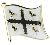 Flintshire Regional English County Metal Crest Flag Enamel Pin Badge Lapel - 1.9cm x 1.6cm - Hard Enamel Flintshire County Flag Design - Historic North East Wales Souvenir