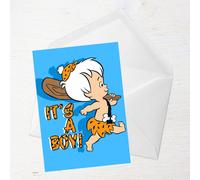Flintstones New Baby Boy Greetings Card - Large Card