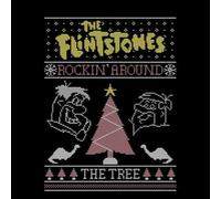 Flintstones Rockin Around The Tree Men's Christmas T-Shirt - Black - 5XL