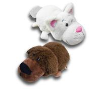 Flip a Zoo Labrador/Cat Soft 2 in 1 40cm Soft Plush Toy 021366