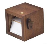 Flip Book Frame with Mechanical Animation via Hand Crank, Wooden Housing, Supports Custom Photo Arrangement and Adjustable LED Backlighting (Wood Walnut-8 pcs)