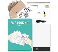 Flip Book Kit, Neeho Flipbook Kit with Light Pad for Drawing and Tracing with 300 Sheets Premium Pre-drilled Flipbook Paper, LED Lightbox for Making Animation Flipbooks with Binding Screws