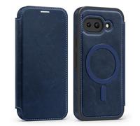 Flip Case for Google Pixel 9a Official Cover |RFID Blocking| 3 Card Slots Wallet Shockproof Leather Stand Cover Magnetic Closure Phone Purse for Google Pixel 9a Blue