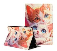 Flip Case for iPad 10.2 inch, iPad 9th/8th/7th Generation 2021/2020/2019, Slim Folding Multi-Angle Stand Card Slots Cover Shockproof Folio Shell |Pencil Holder| with Auto Wake/Sleep Ginger Cats