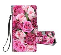 Flip Case for iPhone SE 2020 / iPhone SE 2022 5G / iPhone 7 / iPhone 8 Phone Case Protective Wallet Case for Girls Women Boys PU Kickstand Card Slot Holder Silicone Bumper Shockproof Cover - Pink Rose