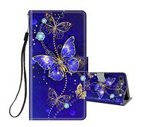 Flip Case for iPhone SE 2020 / iPhone SE 2022 5G / iPhone 7 / iPhone 8 Phone Case Protective Wallet Case for Girls Women Boys PU Kickstand Card Slot Holder Silicone Shockproof Cover - Butterfly / Blue