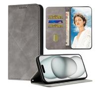 Flip Case for Realme GT8 Pro, Leather Wallet Cover [Magnetic Closure] Shockproof Folio Case for Realme GT8 Pro, Gray