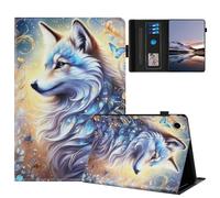 Flip Case for Samsung Galaxy Tab A9 2023, Slim Folding Multi-Angle Stand Protective Cover Shockproof Shell for Samsung Galaxy Tab A9 8.7 inch Tablet Cool Wolf