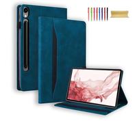 Flip Case for Samsung Galaxy Tab S11 Ultra 14.6" 2025 SM-X930 X936B, Premium PU Leather Stand Elastic Band Front Pocket Protective Tablet Cover for Galaxy Tab S11 Utlra, Blue